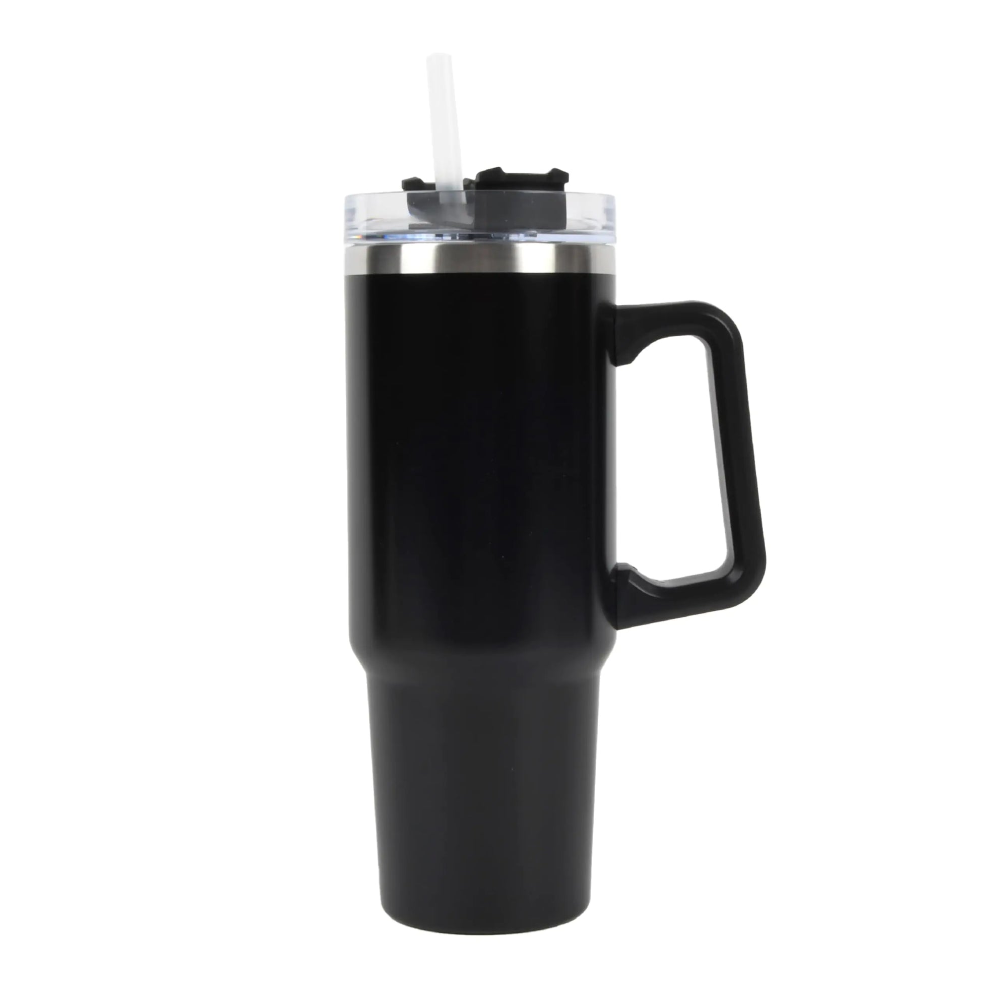 Envie 30 oz Tumbler Mug with Lid and Straw Reusable Insulated Mug with Handle Stainless Steel Tumbler for Iced & Hot Beverages Black